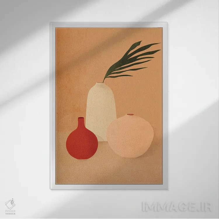 تابلو مینیمال گلدان های بوهو اثر ایتس فانی هو - نمای قابدار سفید