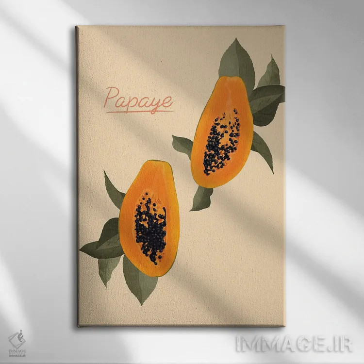 تابلو مینیمال پاپایا اثر ایتس فانی هو - نمای روبهرو روی دیوار