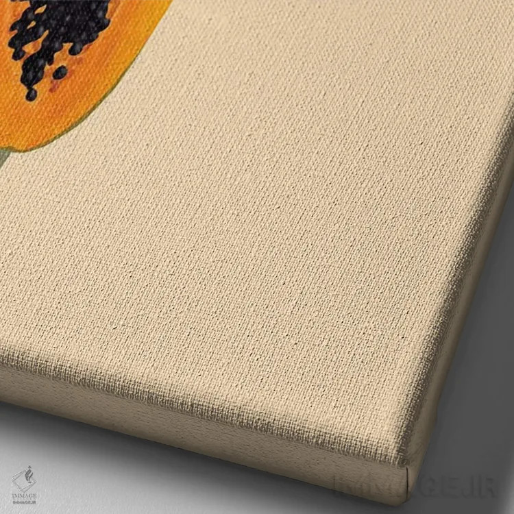 تابلو مینیمال پاپایا اثر ایتس فانی هو - نمای نزدیک بافت بوم