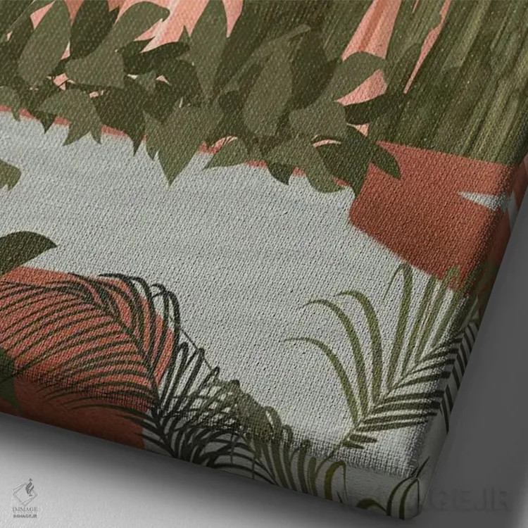 تابلو مدرن باغ ماجورل صورتی اثر ایتس فانی هو - نمای نزدیک بافت بوم