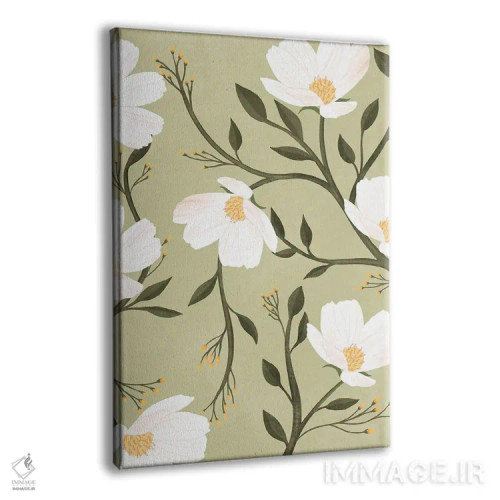 تابلو مدرن گل های سبز اثر ایتس فانی هو - نمای پرسپکتیو محصول