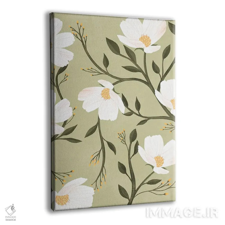 تابلو مدرن گل های سبز اثر ایتس فانی هو - نمای پرسپکتیو محصول