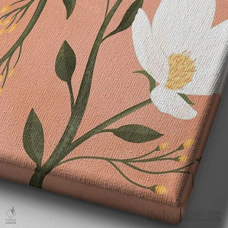 تابلو مدرن گل ها اثر ایتس فانی هو - نمای نزدیک بافت بوم