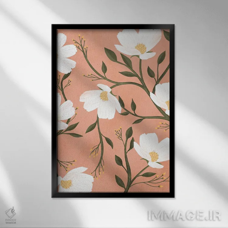 تابلو مدرن گل ها اثر ایتس فانی هو - نمای قابدار مشکی