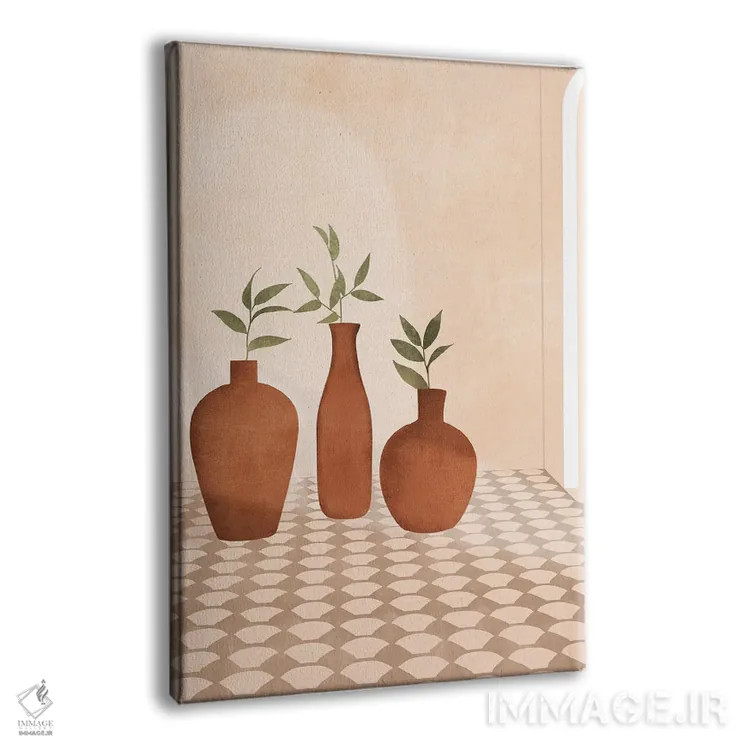 تابلو مینیمال گلدان های مدیترانه ای اثر ایتس فانی هو - نمای پرسپکتیو محصول