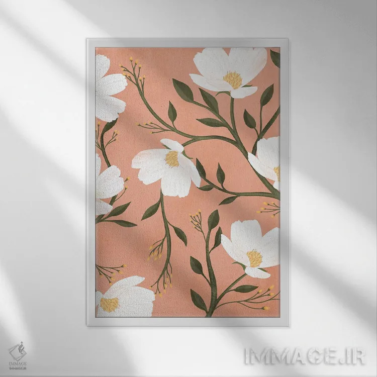 تابلو مدرن گل ها اثر ایتس فانی هو - نمای قابدار سفید
