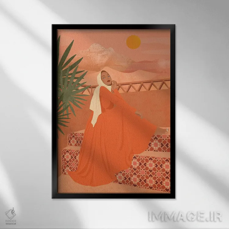 تابلو مدرن خدیجه اثر ایتس فانی هو - نمای قابدار مشکی