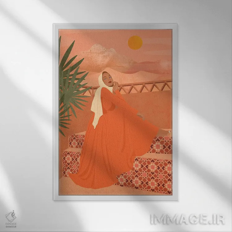 تابلو مدرن خدیجه اثر ایتس فانی هو - نمای قابدار سفید