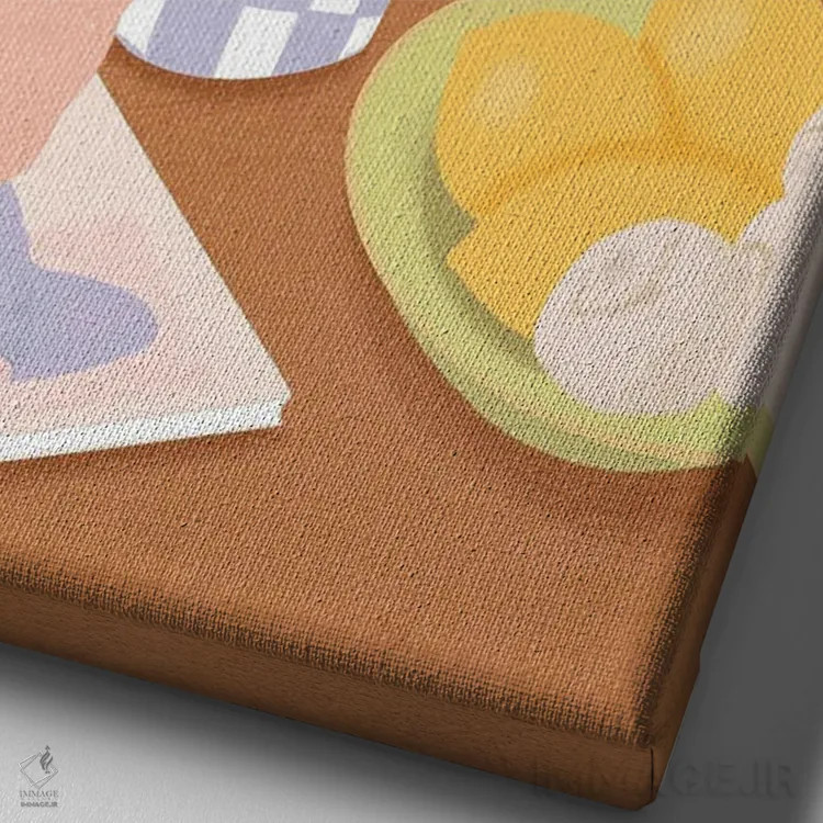 تابلو مدرن صبحانه انگلیسی اثر ایتس فانی هو - نمای نزدیک بافت بوم