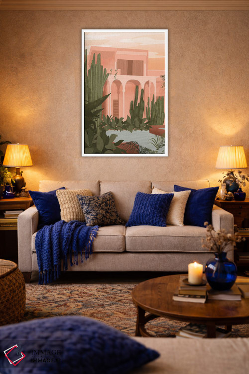 تابلو مدرن باغ ماجورل صورتی اثر ایتس فانی هو - D2W