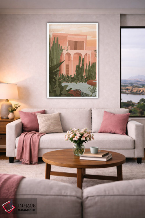 تابلو مدرن باغ ماجورل صورتی اثر ایتس فانی هو - D3W