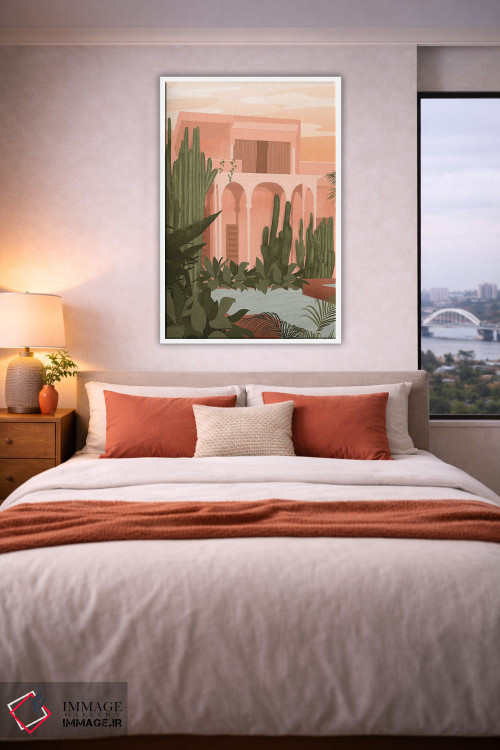 تابلو مدرن باغ ماجورل صورتی اثر ایتس فانی هو - D4W