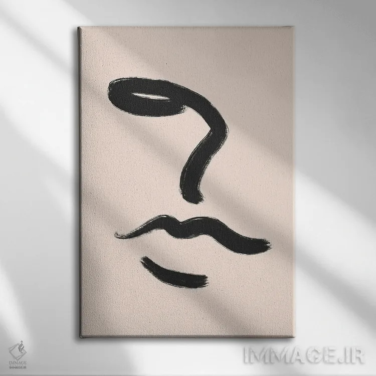 تابلو مینیمال چهره اثر ایتس فانی هو - نمای روبهرو روی دیوار