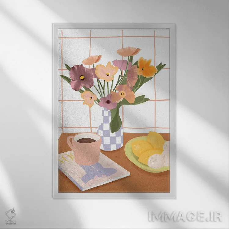 تابلو مدرن صبحانه انگلیسی اثر ایتس فانی هو - نمای قابدار سفید