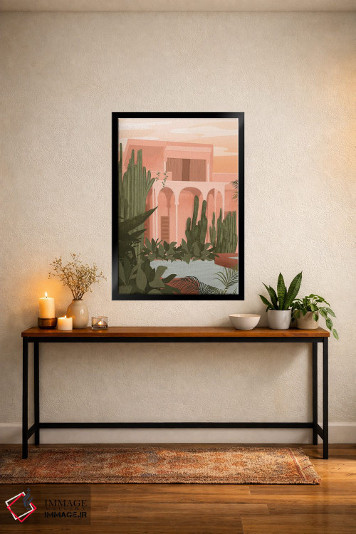 تابلو مدرن باغ ماجورل صورتی اثر ایتس فانی هو - D5B