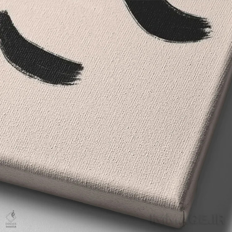 تابلو مینیمال چهره اثر ایتس فانی هو - نمای نزدیک بافت بوم