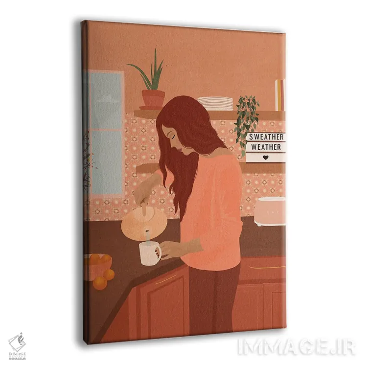 تابلو مدرن هوای ژاکت پوشی اثر ایتس فانی هو - نمای پرسپکتیو محصول