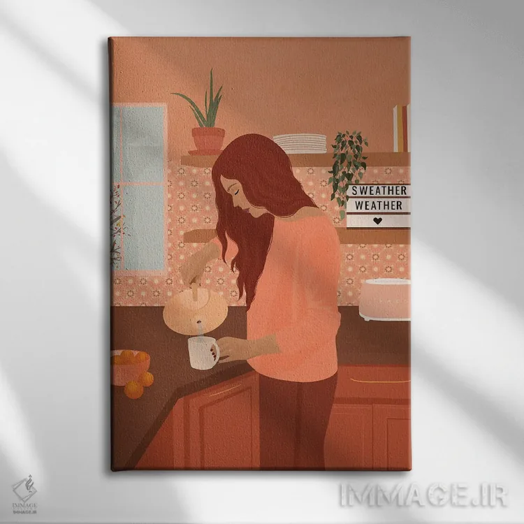 تابلو مدرن هوای ژاکت پوشی اثر ایتس فانی هو - نمای روبهرو روی دیوار