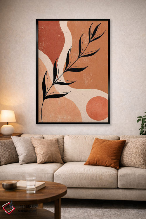 تابلو مینیمال برگ سیاه اثر ایتس فانی هو - D1B