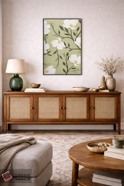 تابلو مدرن گل های سبز اثر ایتس فانی هو - D3B