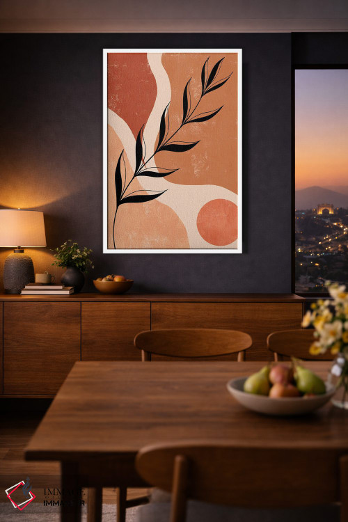 تابلو مینیمال برگ سیاه اثر ایتس فانی هو - D3W