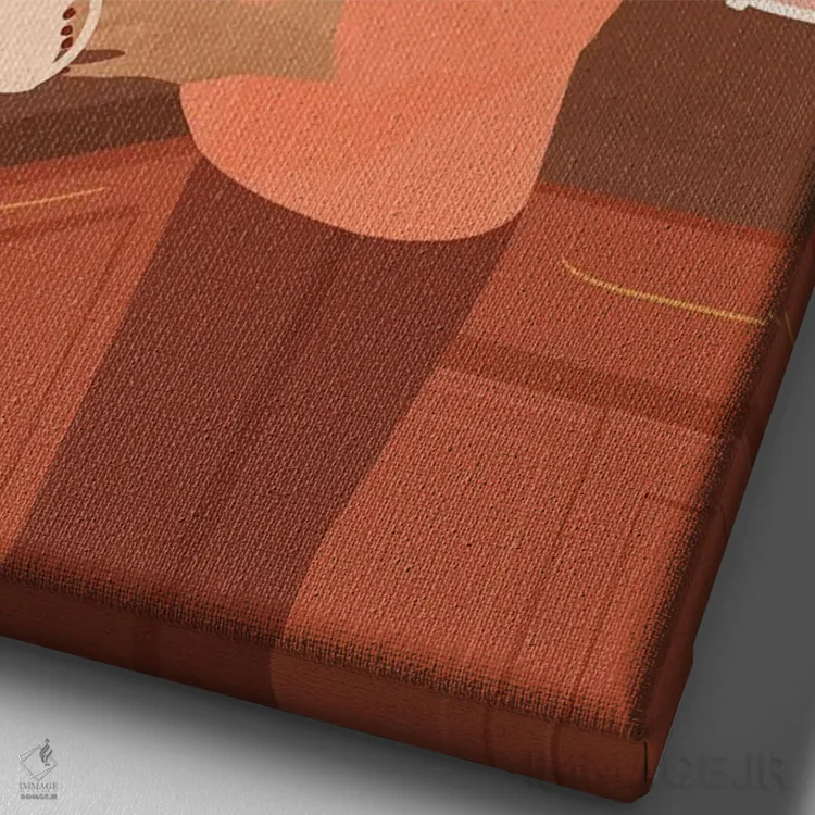 تابلو مدرن هوای ژاکت پوشی اثر ایتس فانی هو - نمای نزدیک بافت بوم