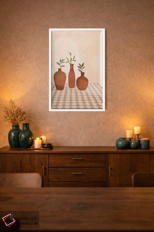 تابلو مینیمال گلدان های مدیترانه ای اثر ایتس فانی هو - D1W
