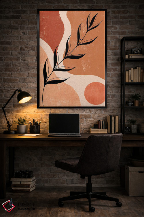 تابلو مینیمال برگ سیاه اثر ایتس فانی هو - D5B