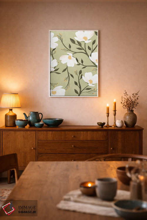 تابلو مدرن گل های سبز اثر ایتس فانی هو - D6W