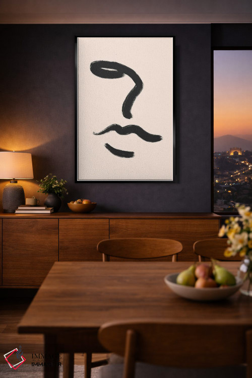 تابلو مینیمال چهره اثر ایتس فانی هو - D3B