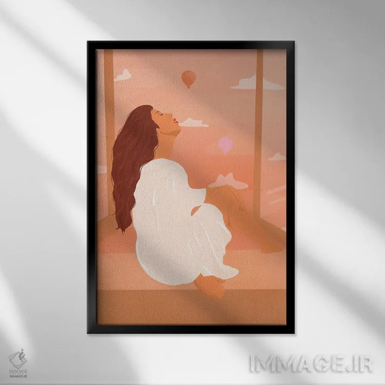 تابلو مدرن نائومی اثر ایتس فانی هو - نمای قابدار مشکی