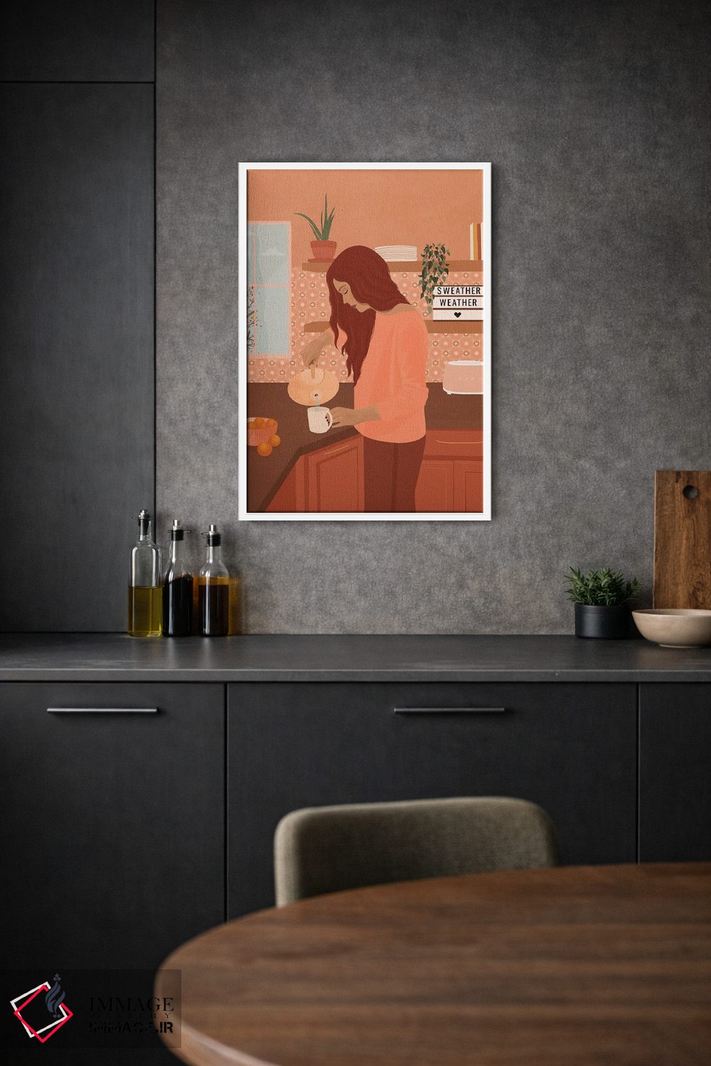 تابلو مدرن هوای ژاکت پوشی اثر ایتس فانی هو - D1W