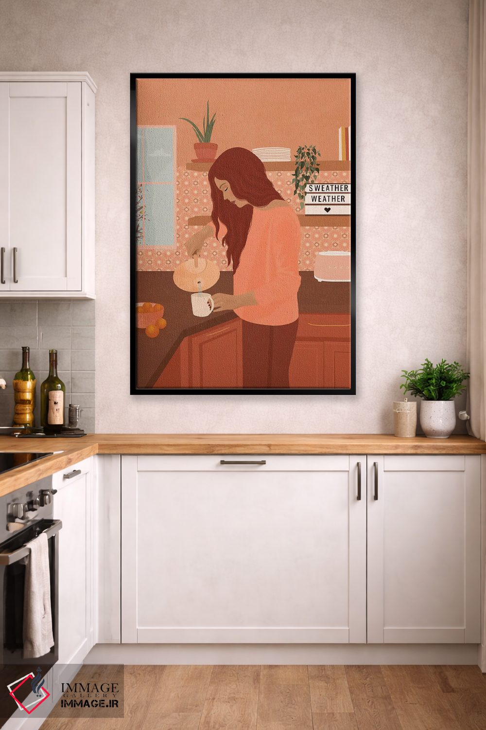 تابلو مدرن هوای ژاکت پوشی اثر ایتس فانی هو - D2B