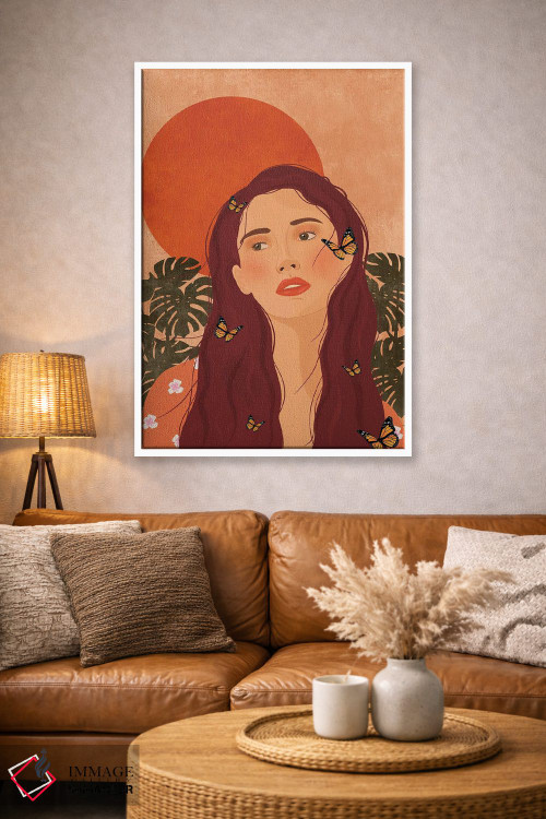 تابلو مدرن دختر پروانه ای اثر ایتس فانی هو - D2W