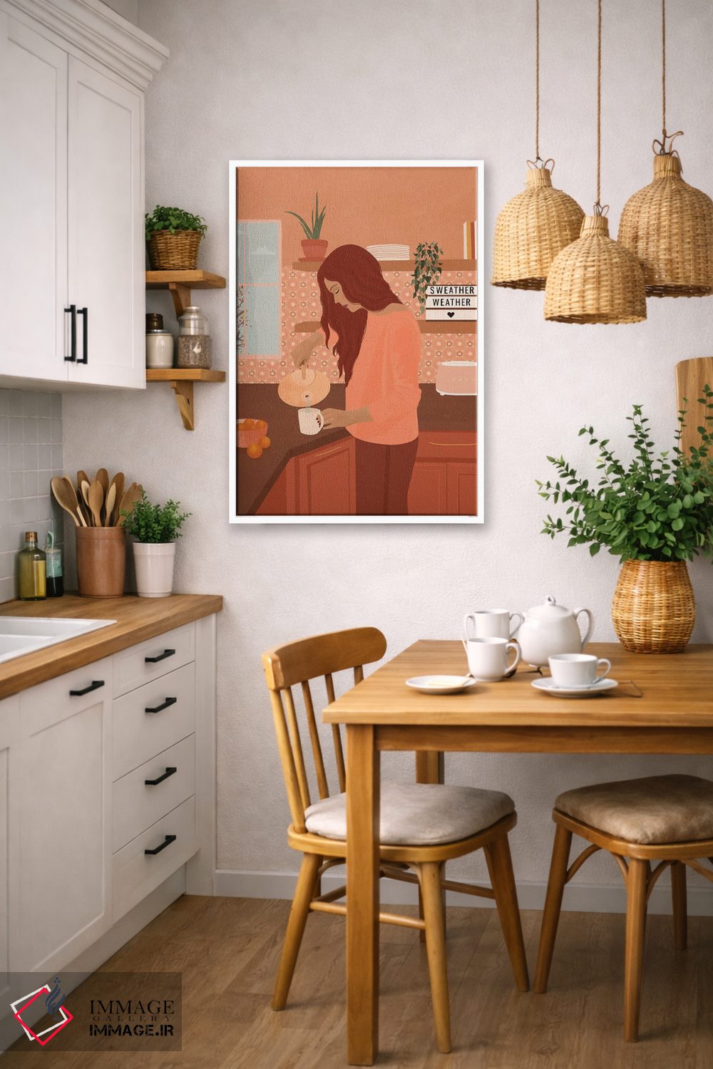 تابلو مدرن هوای ژاکت پوشی اثر ایتس فانی هو - D5W