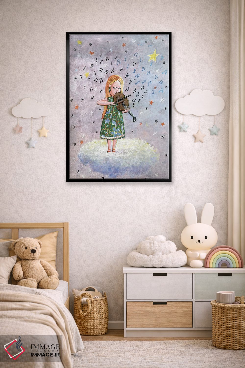 تابلو دکوراتیو دختر نوازنده ویولا اثر ایرنه گولاندریس - D5B