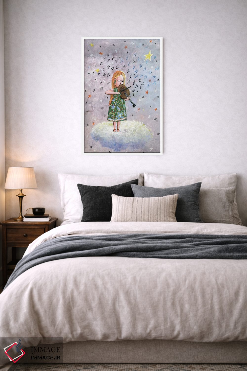 تابلو دکوراتیو دختر نوازنده ویولا اثر ایرنه گولاندریس - D6W
