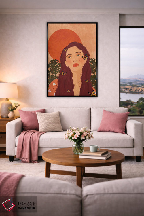 تابلو مدرن دختر پروانه ای اثر ایتس فانی هو - D5B