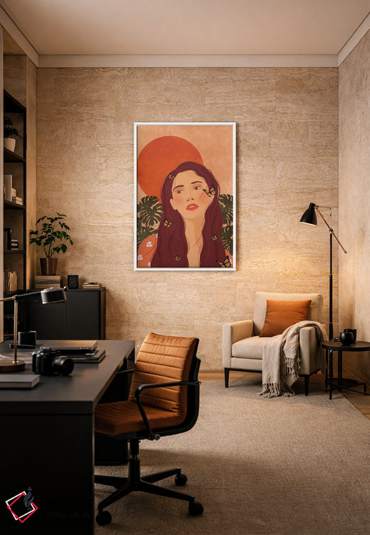 تابلو مدرن دختر پروانه ای اثر ایتس فانی هو - D6W