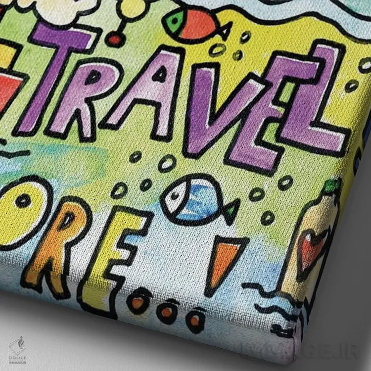 تابلو دکوراتیو عشق را زندگی کن و احساس کن اثر ایرنه گولاندریس - نمای نزدیک بافت بوم