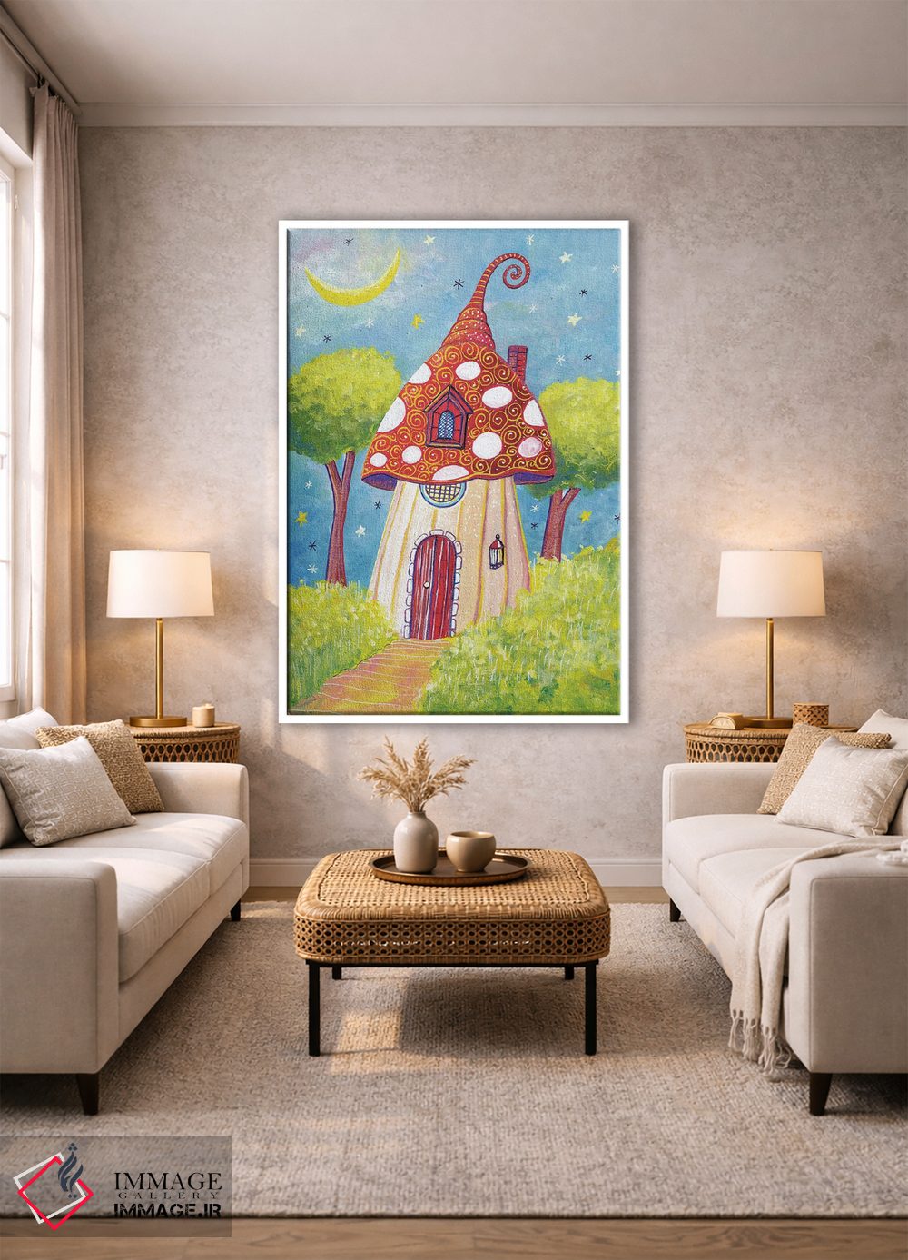 تابلو دکوراتیو خانه قارچی اثر ایرنه گولاندریس - D1W