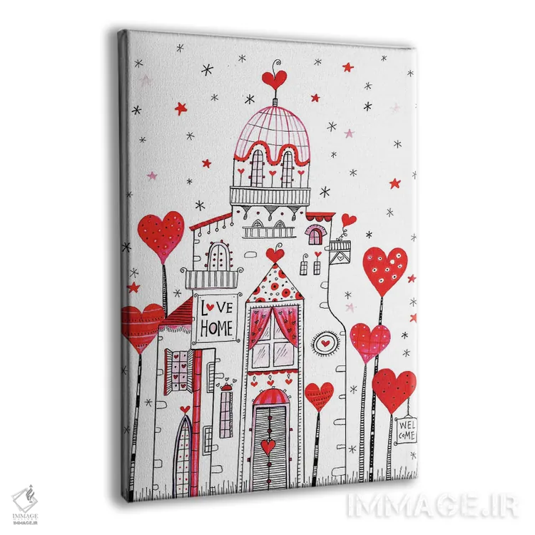 تابلو دکوراتیو خانه عشق اثر ایرنه گولاندریس - نمای پرسپکتیو محصول