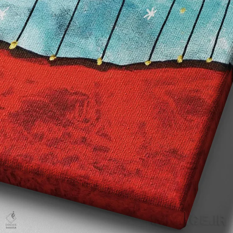 تابلو دکوراتیو می توانیم بالاتر برویم اثر ایرنه گولاندریس - نمای نزدیک بافت بوم