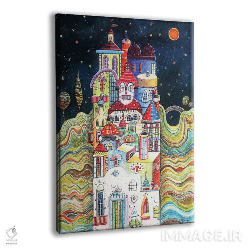 تابلو دکوراتیو شب شهر اثر ایرنه گولاندریس - نمای پرسپکتیو محصول