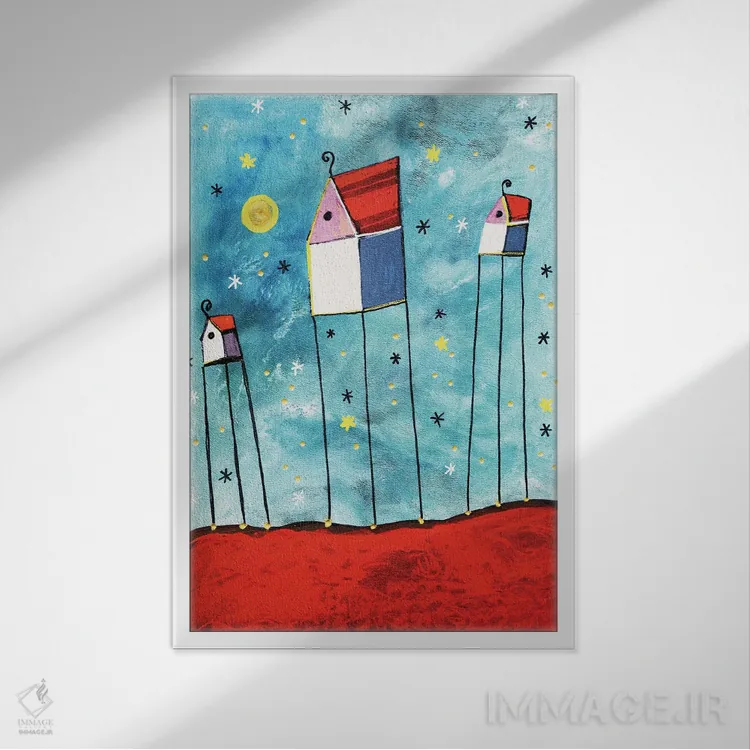 تابلو دکوراتیو می توانیم بالاتر برویم اثر ایرنه گولاندریس - نمای قابدار سفید