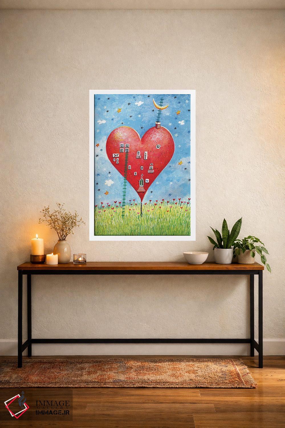تابلو دکوراتیو خانه قلبی اثر ایرنه گولاندریس - D3W