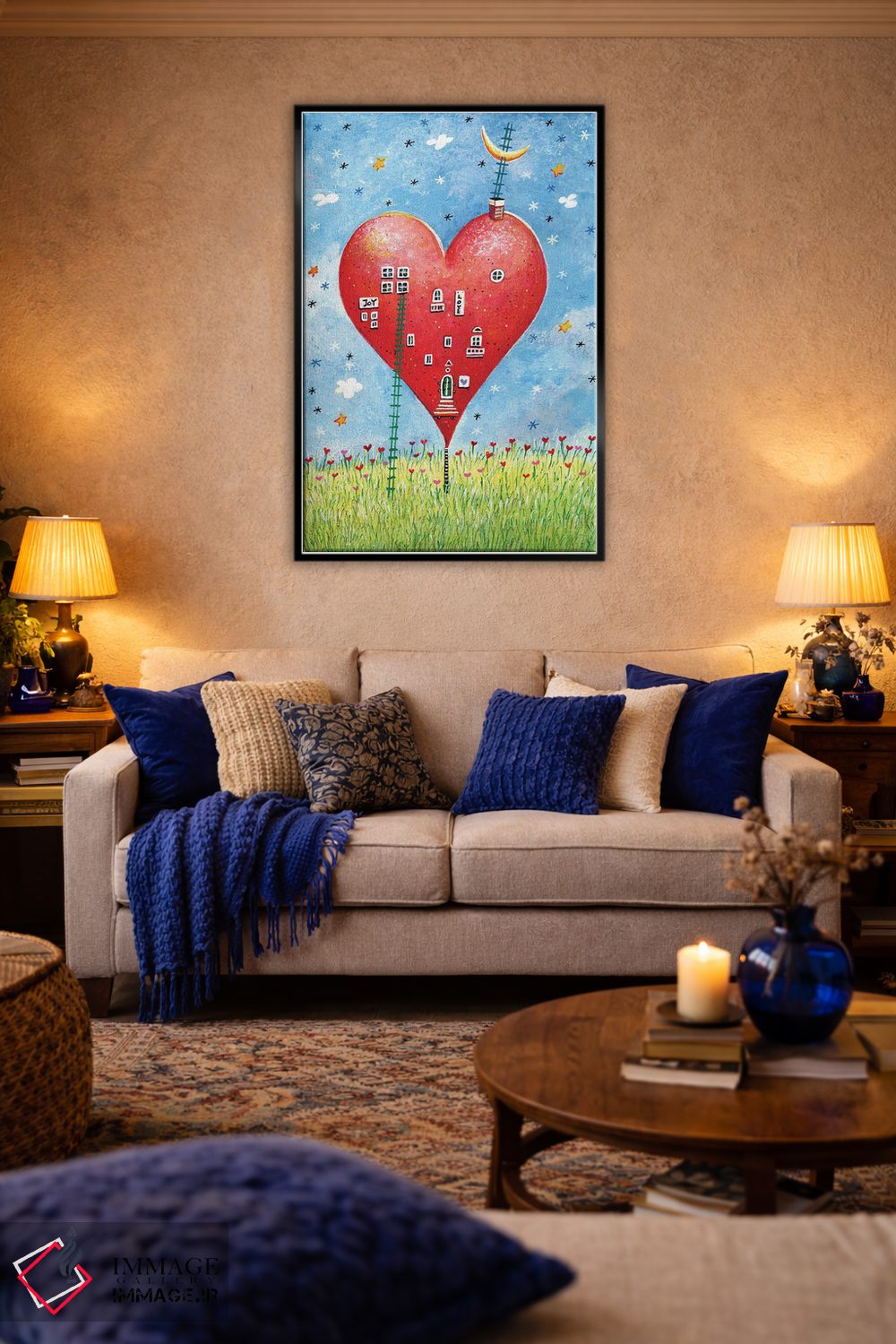 تابلو دکوراتیو خانه قلبی اثر ایرنه گولاندریس - D4B