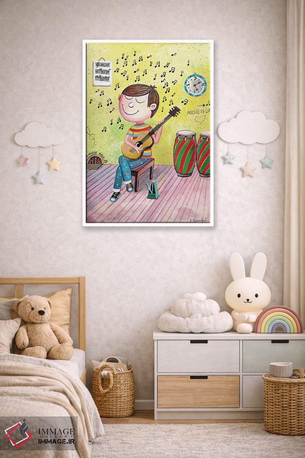 تابلو دکوراتیو گیتارنواز جوان اثر ایرنه گولاندریس - D4W