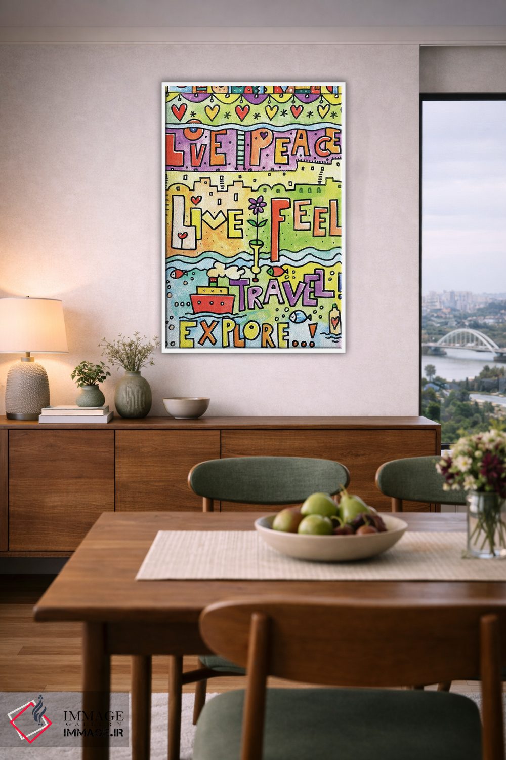 تابلو دکوراتیو عشق را زندگی کن و احساس کن اثر ایرنه گولاندریس - D6W