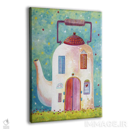 تابلو دکوراتیو خانه قوری اثر ایرنه گولاندریس - نمای پرسپکتیو محصول